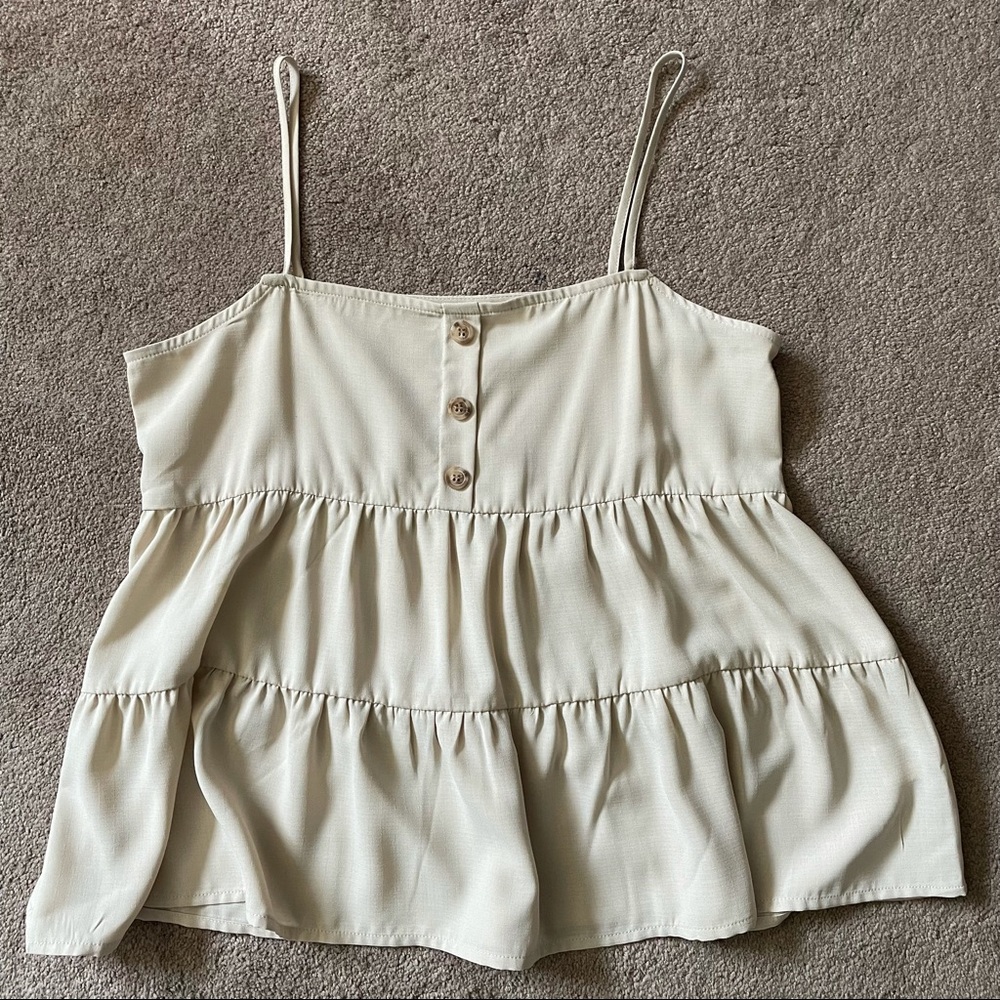 NWOT Paper Crane Tiered Babydoll Tank Top - Small